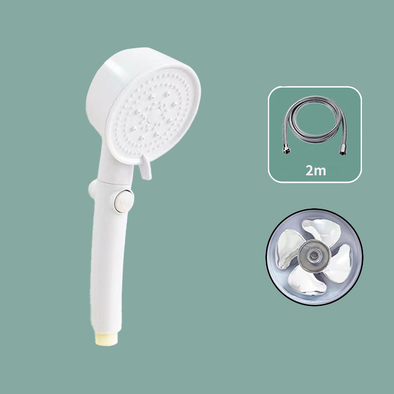 Wall-mounted Shower Head Plastic Bathroom Handheld Shower Head White Shower Head with Hose 2 meter Hose Clearhalo 'Bathroom Remodel & Bathroom Fixtures' 'Home Improvement' 'home_improvement' 'home_improvement_shower_heads' 'Shower Heads' 'shower_heads' 'Showers & Bathtubs Plumbing' 'Showers & Bathtubs' 6497383