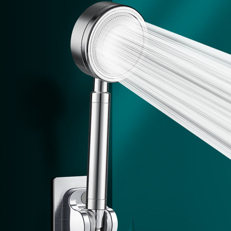 Metal Handheld Shower Head Modern Bathroom Handheld Shower Head Silver Shower Heads & Hose & Wall pedestal 1.5 meter Hose Clearhalo 'Bathroom Remodel & Bathroom Fixtures' 'Home Improvement' 'home_improvement' 'home_improvement_shower_heads' 'Shower Heads' 'shower_heads' 'Showers & Bathtubs Plumbing' 'Showers & Bathtubs' 6497400