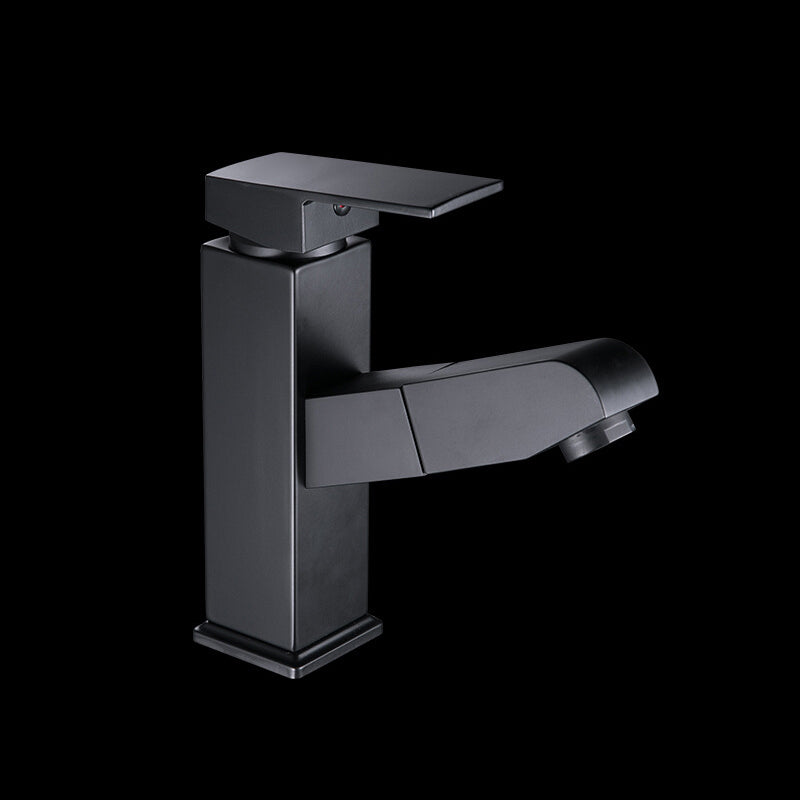 Contemporary Style Faucets Single Lever Handle Swivel Spout Faucets Clearhalo 'Bathroom Remodel & Bathroom Fixtures' 'Bathroom Sink Faucets' 'Bathroom Sinks & Faucet Components' 'bathroom_sink_faucets' 'Home Improvement' 'home_improvement' 'home_improvement_bathroom_sink_faucets' 6497447
