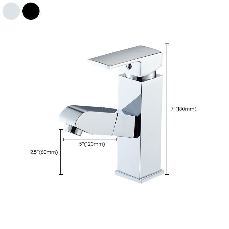 Contemporary Style Faucets Single Lever Handle Swivel Spout Faucets Clearhalo 'Bathroom Remodel & Bathroom Fixtures' 'Bathroom Sink Faucets' 'Bathroom Sinks & Faucet Components' 'bathroom_sink_faucets' 'Home Improvement' 'home_improvement' 'home_improvement_bathroom_sink_faucets' 6497456