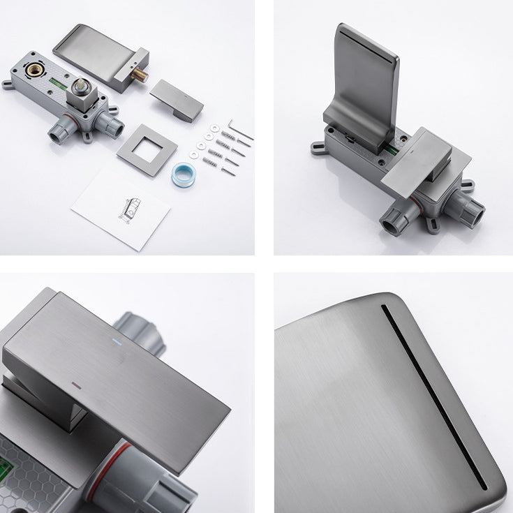 Wall Mounted Faucets Contemporary Single Handle Faucet for Bathroom Clearhalo 'Bathroom Remodel & Bathroom Fixtures' 'Bathroom Sink Faucets' 'Bathroom Sinks & Faucet Components' 'bathroom_sink_faucets' 'Home Improvement' 'home_improvement' 'home_improvement_bathroom_sink_faucets' 6497503