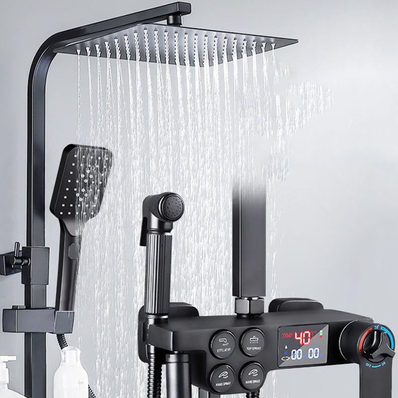 Contemporary Style Shower System Spot Resist Copper Wall Mounted Shower System Clearhalo 'Bathroom Remodel & Bathroom Fixtures' 'Home Improvement' 'home_improvement' 'home_improvement_shower_faucets' 'Shower Faucets & Systems' 'shower_faucets' 'Showers & Bathtubs Plumbing' 'Showers & Bathtubs' 6497524