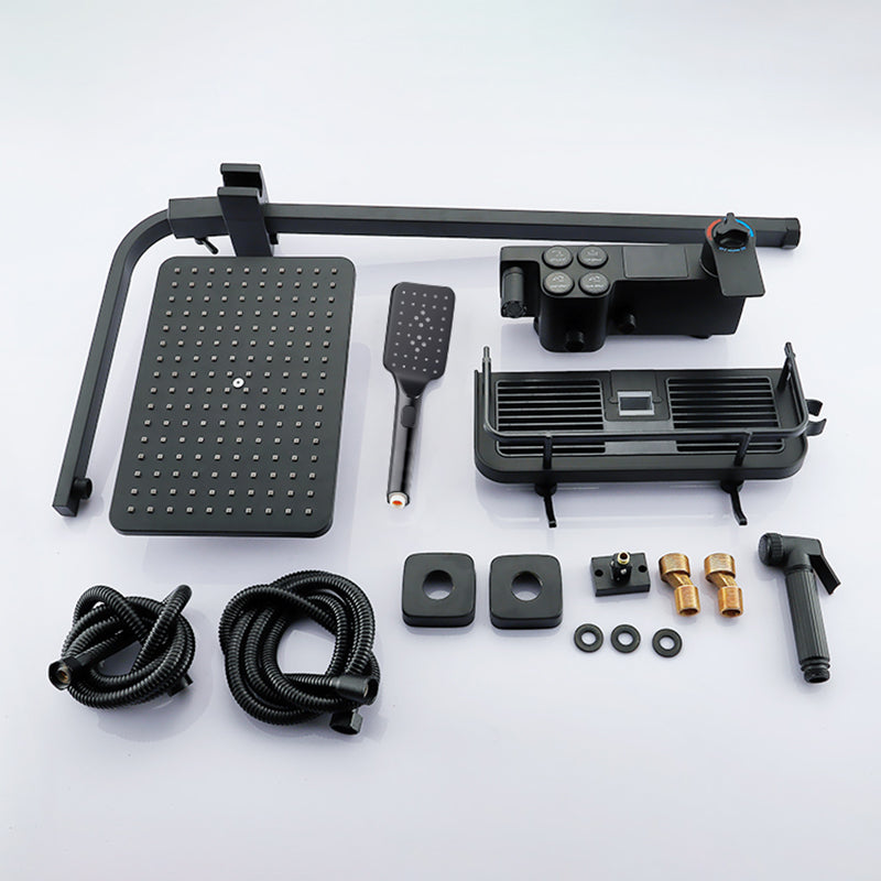 Contemporary Style Shower System Spot Resist Copper Wall Mounted Shower System Clearhalo 'Bathroom Remodel & Bathroom Fixtures' 'Home Improvement' 'home_improvement' 'home_improvement_shower_faucets' 'Shower Faucets & Systems' 'shower_faucets' 'Showers & Bathtubs Plumbing' 'Showers & Bathtubs' 6497545