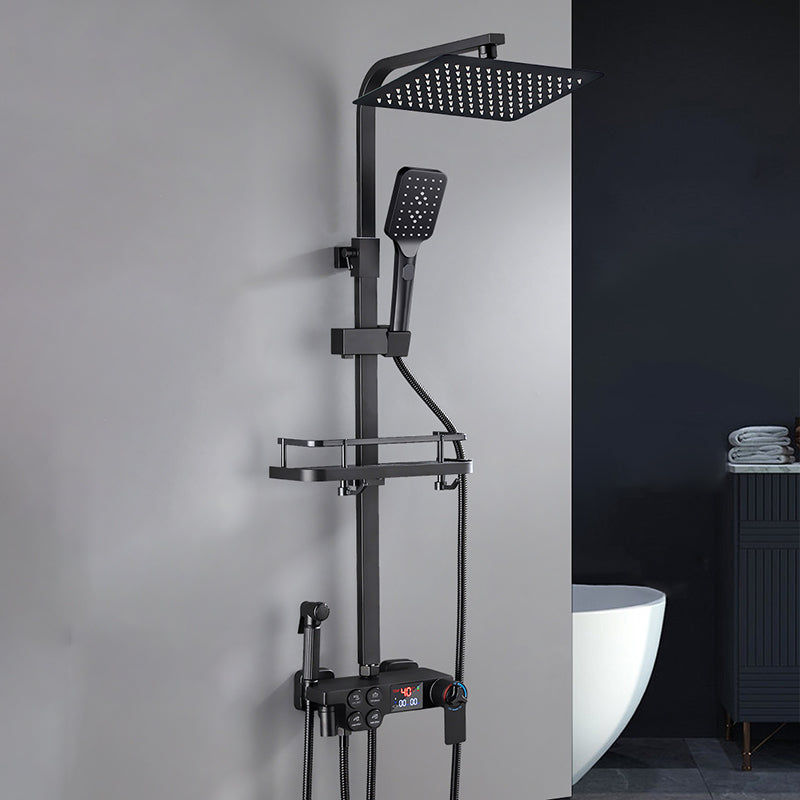 Contemporary Style Shower System Spot Resist Copper Wall Mounted Shower System Clearhalo 'Bathroom Remodel & Bathroom Fixtures' 'Home Improvement' 'home_improvement' 'home_improvement_shower_faucets' 'Shower Faucets & Systems' 'shower_faucets' 'Showers & Bathtubs Plumbing' 'Showers & Bathtubs' 6497546