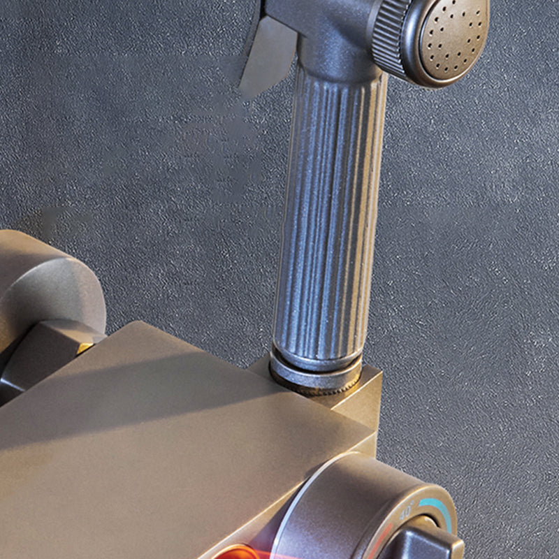 Modern Shower System Rectangle Handle Lever Wall Mounted Copper Shower System Clearhalo 'Bathroom Remodel & Bathroom Fixtures' 'Home Improvement' 'home_improvement' 'home_improvement_shower_faucets' 'Shower Faucets & Systems' 'shower_faucets' 'Showers & Bathtubs Plumbing' 'Showers & Bathtubs' 6497559