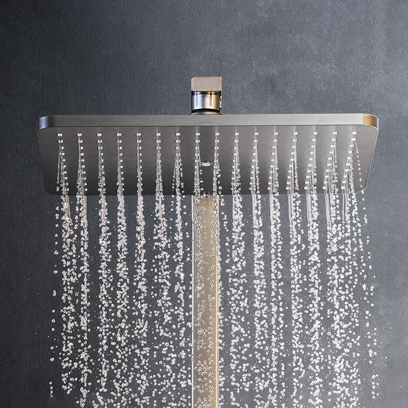 Modern Shower System Rectangle Handle Lever Wall Mounted Copper Shower System Clearhalo 'Bathroom Remodel & Bathroom Fixtures' 'Home Improvement' 'home_improvement' 'home_improvement_shower_faucets' 'Shower Faucets & Systems' 'shower_faucets' 'Showers & Bathtubs Plumbing' 'Showers & Bathtubs' 6497569