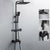 Contemporary Style Shower System Spot Resist Wall Mounted Copper Shower System Black 3 Pressure Boost Clearhalo 'Bathroom Remodel & Bathroom Fixtures' 'Home Improvement' 'home_improvement' 'home_improvement_shower_faucets' 'Shower Faucets & Systems' 'shower_faucets' 'Showers & Bathtubs Plumbing' 'Showers & Bathtubs' 6497574