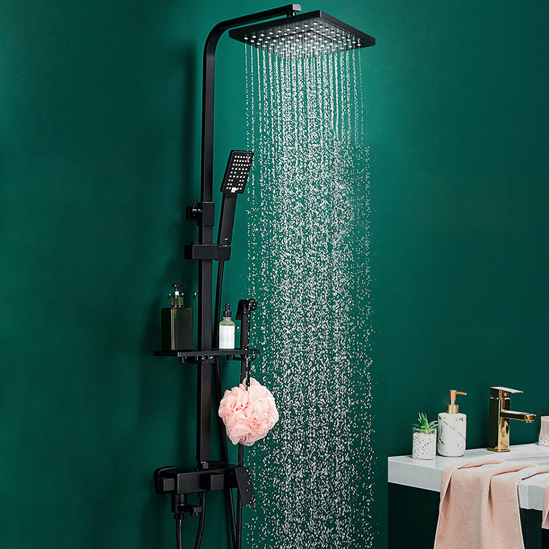 Contemporary Style Shower System Spot Resist Wall Mounted Copper Shower System Clearhalo 'Bathroom Remodel & Bathroom Fixtures' 'Home Improvement' 'home_improvement' 'home_improvement_shower_faucets' 'Shower Faucets & Systems' 'shower_faucets' 'Showers & Bathtubs Plumbing' 'Showers & Bathtubs' 6497591