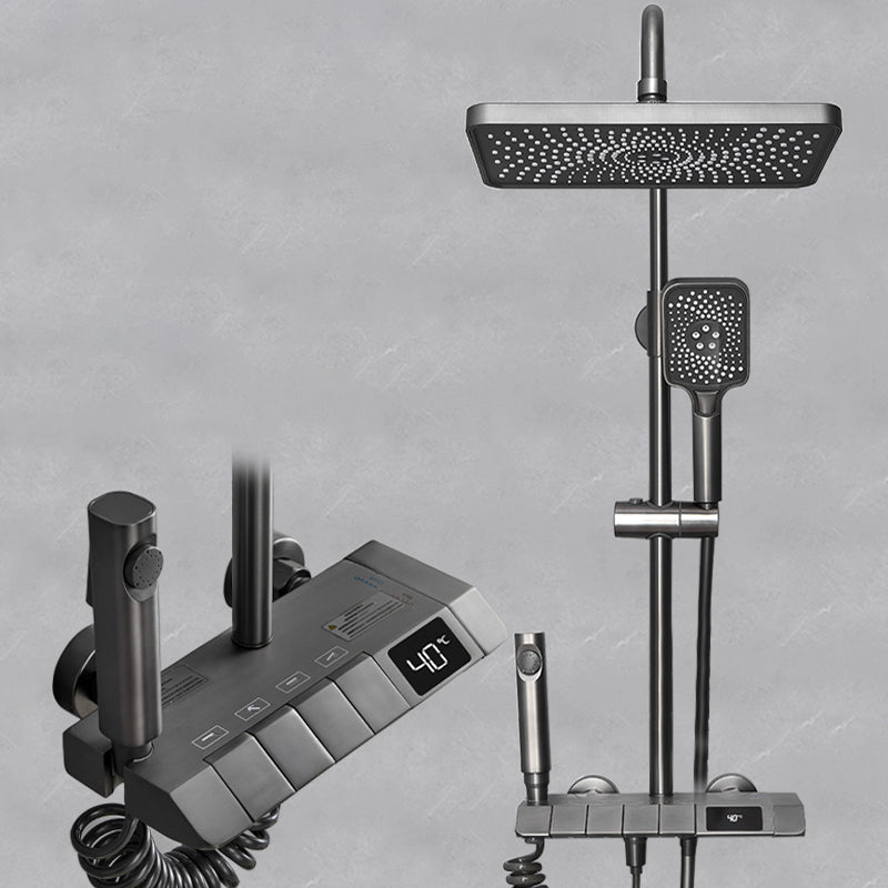 Modern Style Shower System Spot Resist Wall Mounted Rain Shower System Clearhalo 'Bathroom Remodel & Bathroom Fixtures' 'Home Improvement' 'home_improvement' 'home_improvement_shower_faucets' 'Shower Faucets & Systems' 'shower_faucets' 'Showers & Bathtubs Plumbing' 'Showers & Bathtubs' 6497614