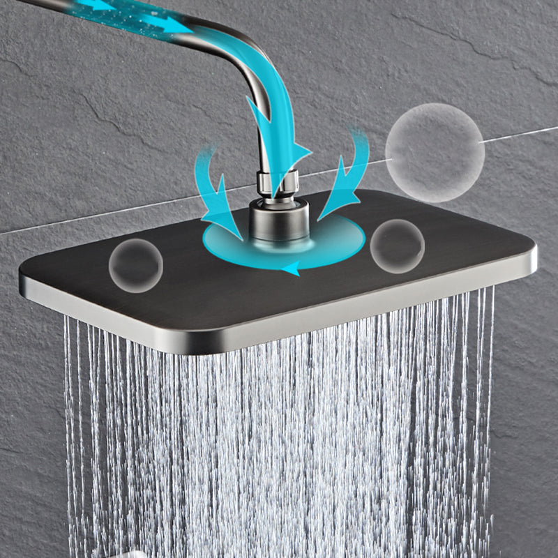 Modern Style Shower System Spot Resist Wall Mounted Rain Shower System Clearhalo 'Bathroom Remodel & Bathroom Fixtures' 'Home Improvement' 'home_improvement' 'home_improvement_shower_faucets' 'Shower Faucets & Systems' 'shower_faucets' 'Showers & Bathtubs Plumbing' 'Showers & Bathtubs' 6497618