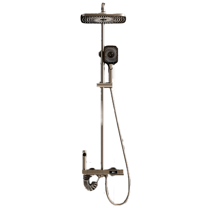 Modern Style Shower System Spot Resist Wall Mounted Rain Shower System Clearhalo 'Bathroom Remodel & Bathroom Fixtures' 'Home Improvement' 'home_improvement' 'home_improvement_shower_faucets' 'Shower Faucets & Systems' 'shower_faucets' 'Showers & Bathtubs Plumbing' 'Showers & Bathtubs' 6497622