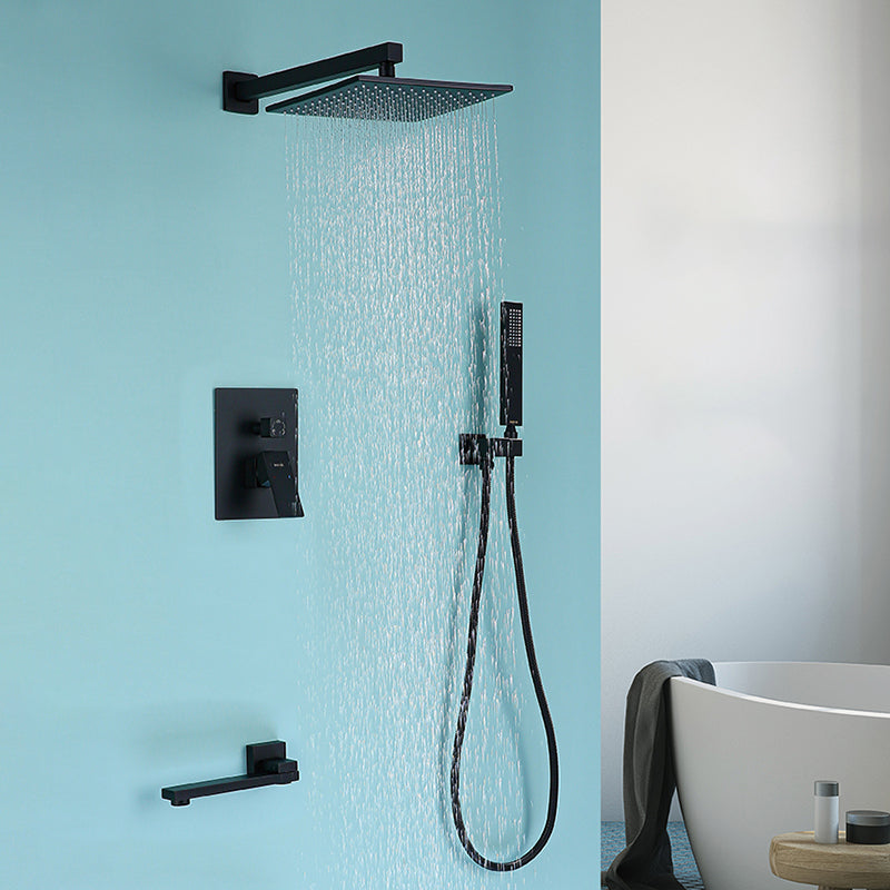Modern Style Copper Shower System Spot Resist Ceiling Mounted Shower System Clearhalo 'Bathroom Remodel & Bathroom Fixtures' 'Home Improvement' 'home_improvement' 'home_improvement_shower_faucets' 'Shower Faucets & Systems' 'shower_faucets' 'Showers & Bathtubs Plumbing' 'Showers & Bathtubs' 6497639