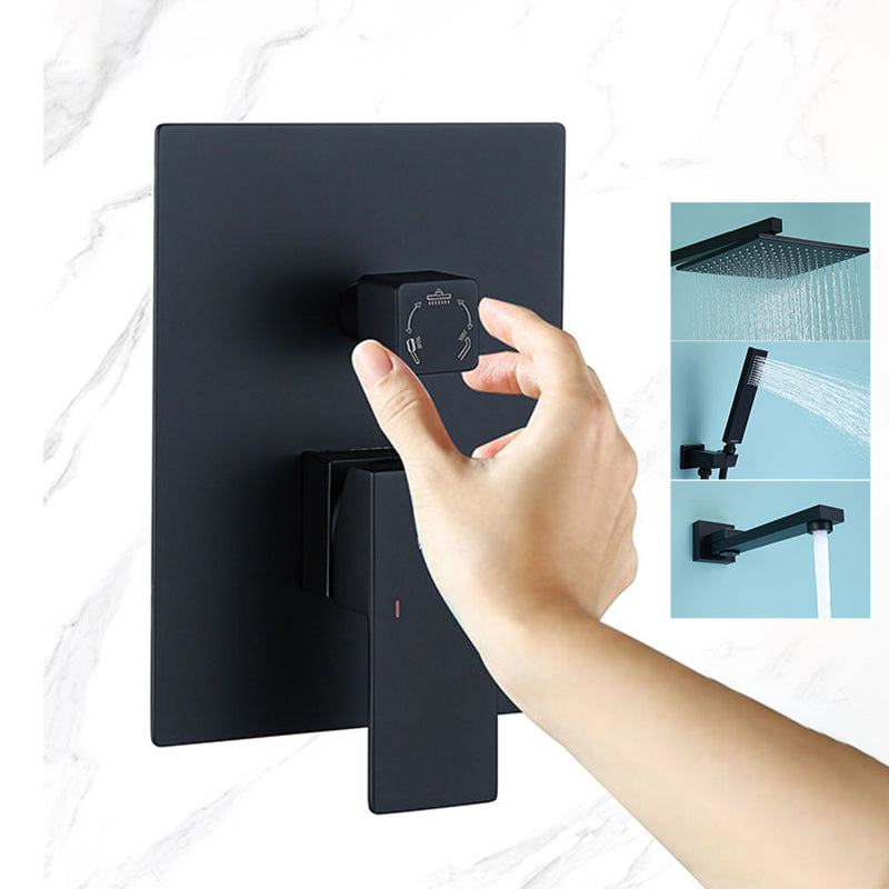 Modern Style Copper Shower System Spot Resist Ceiling Mounted Shower System Clearhalo 'Bathroom Remodel & Bathroom Fixtures' 'Home Improvement' 'home_improvement' 'home_improvement_shower_faucets' 'Shower Faucets & Systems' 'shower_faucets' 'Showers & Bathtubs Plumbing' 'Showers & Bathtubs' 6497641