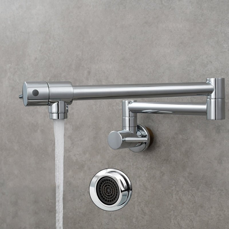 Modern One Handle Wall-mounted Pot Filler Low Profile Water Filler Clearhalo 'Home Improvement' 'home_improvement' 'home_improvement_kitchen_faucets' 'Kitchen Faucets' 'Kitchen Remodel & Kitchen Fixtures' 'Kitchen Sinks & Faucet Components' 'kitchen_faucets' 6497667