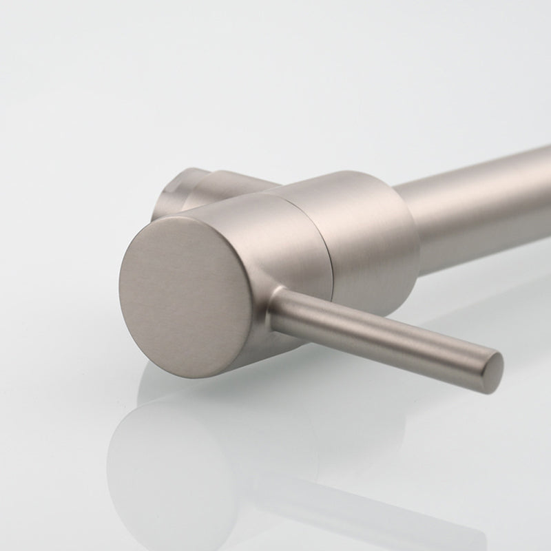 Modern One Handle Wall-mounted Pot Filler Low Profile Water Filler Clearhalo 'Home Improvement' 'home_improvement' 'home_improvement_kitchen_faucets' 'Kitchen Faucets' 'Kitchen Remodel & Kitchen Fixtures' 'Kitchen Sinks & Faucet Components' 'kitchen_faucets' 6497671