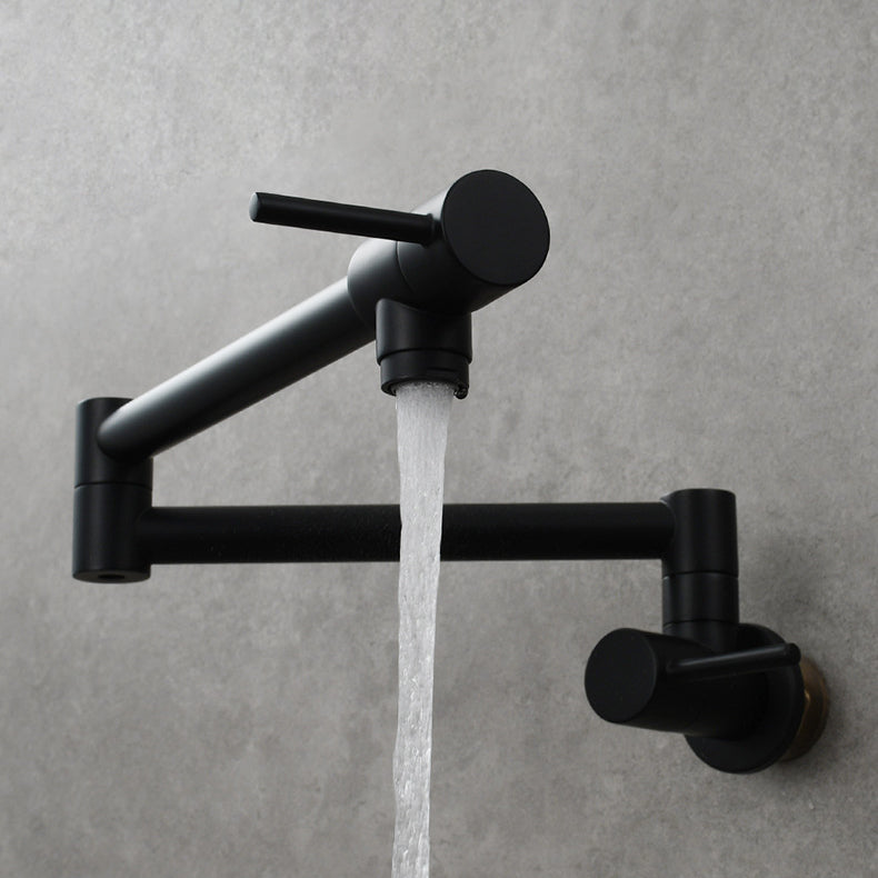 Modern One Handle Wall-mounted Pot Filler Low Profile Water Filler Clearhalo 'Home Improvement' 'home_improvement' 'home_improvement_kitchen_faucets' 'Kitchen Faucets' 'Kitchen Remodel & Kitchen Fixtures' 'Kitchen Sinks & Faucet Components' 'kitchen_faucets' 6497676