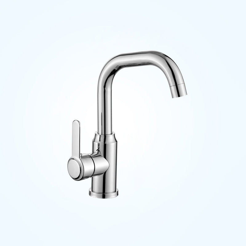 Modern Single Handle Kitchen Faucet 304 Stainless Steel Faucet in Chrome 9.1" Clearhalo 'Home Improvement' 'home_improvement' 'home_improvement_kitchen_faucets' 'Kitchen Faucets' 'Kitchen Remodel & Kitchen Fixtures' 'Kitchen Sinks & Faucet Components' 'kitchen_faucets' 6497734