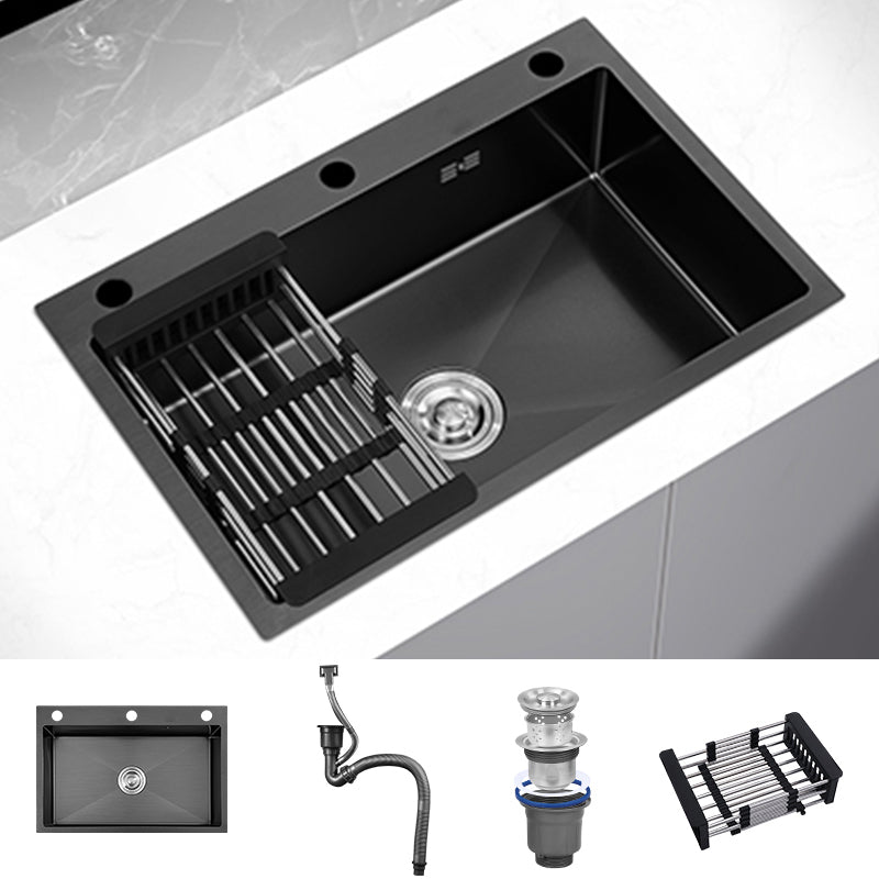 Modern Style Kitchen Sink Overflow Hole Design Stainless Steel Kitchen Sink Sink Only None Clearhalo 'Home Improvement' 'home_improvement' 'home_improvement_kitchen_sinks' 'Kitchen Remodel & Kitchen Fixtures' 'Kitchen Sinks & Faucet Components' 'Kitchen Sinks' 'kitchen_sinks' 6498227