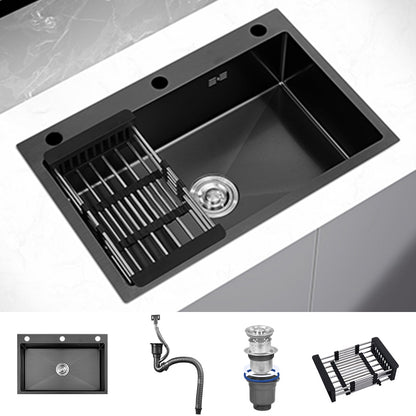 Modern Style Kitchen Sink Overflow Hole Design Stainless Steel Kitchen Sink Sink Only None Clearhalo 'Home Improvement' 'home_improvement' 'home_improvement_kitchen_sinks' 'Kitchen Remodel & Kitchen Fixtures' 'Kitchen Sinks & Faucet Components' 'Kitchen Sinks' 'kitchen_sinks' 6498227