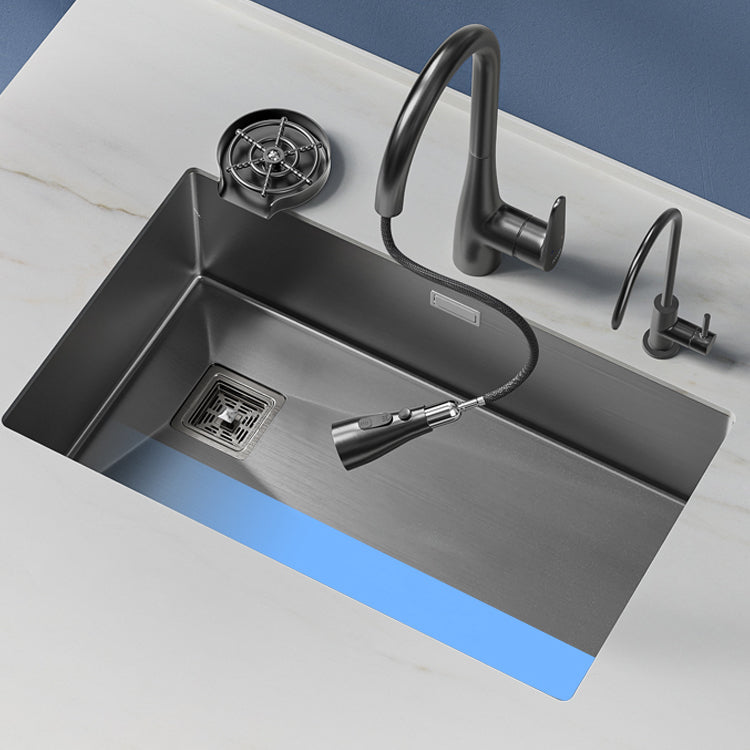 Modern Style Kitchen Sink Stainless Steel Antimicrobial Design Kitchen Sink Clearhalo 'Home Improvement' 'home_improvement' 'home_improvement_kitchen_sinks' 'Kitchen Remodel & Kitchen Fixtures' 'Kitchen Sinks & Faucet Components' 'Kitchen Sinks' 'kitchen_sinks' 6498382