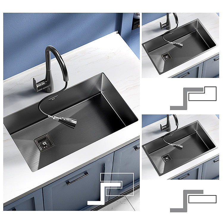 Modern Style Kitchen Sink Stainless Steel Antimicrobial Design Kitchen Sink Clearhalo 'Home Improvement' 'home_improvement' 'home_improvement_kitchen_sinks' 'Kitchen Remodel & Kitchen Fixtures' 'Kitchen Sinks & Faucet Components' 'Kitchen Sinks' 'kitchen_sinks' 6498386