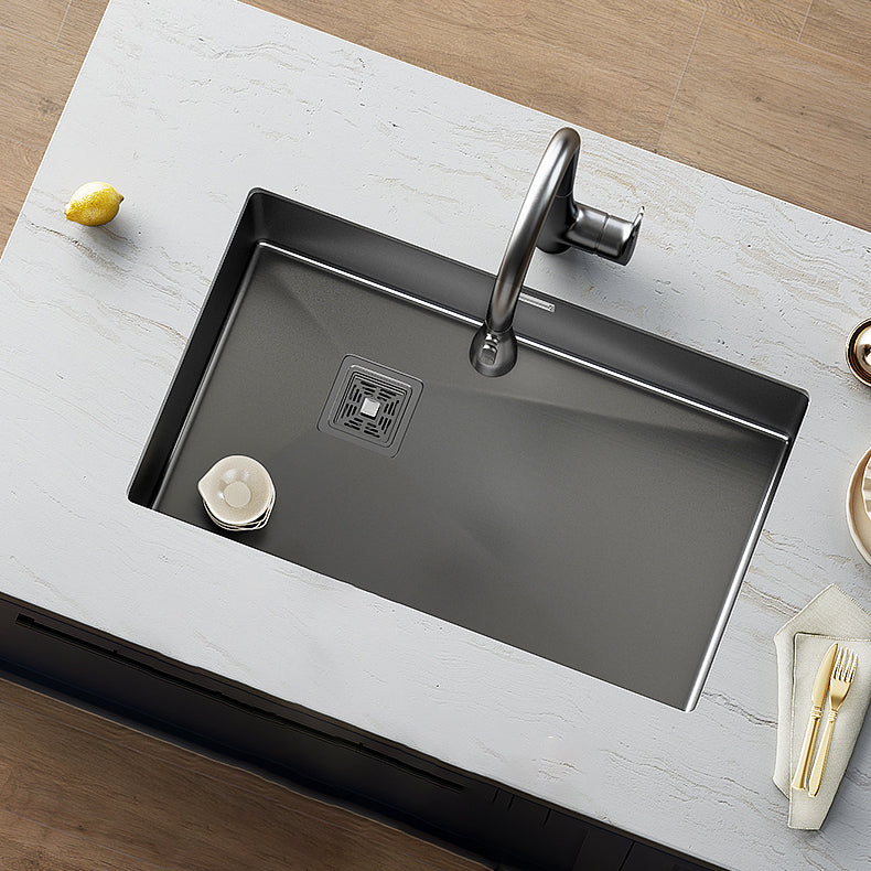 Modern Style Kitchen Sink Stainless Steel Antimicrobial Design Kitchen Sink Clearhalo 'Home Improvement' 'home_improvement' 'home_improvement_kitchen_sinks' 'Kitchen Remodel & Kitchen Fixtures' 'Kitchen Sinks & Faucet Components' 'Kitchen Sinks' 'kitchen_sinks' 6498398