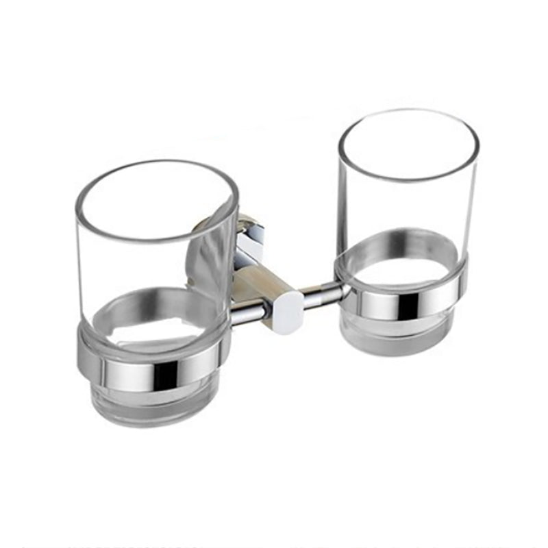 Polished Chrome Modern Bathroom Accessory Set Silver Towel Bar/Bath Shelf Toothbrush Holder Clearhalo 'Bathroom Hardware Sets' 'Bathroom Hardware' 'Bathroom Remodel & Bathroom Fixtures' 'bathroom_hardware_sets' 'Home Improvement' 'home_improvement' 'home_improvement_bathroom_hardware_sets' 6498421