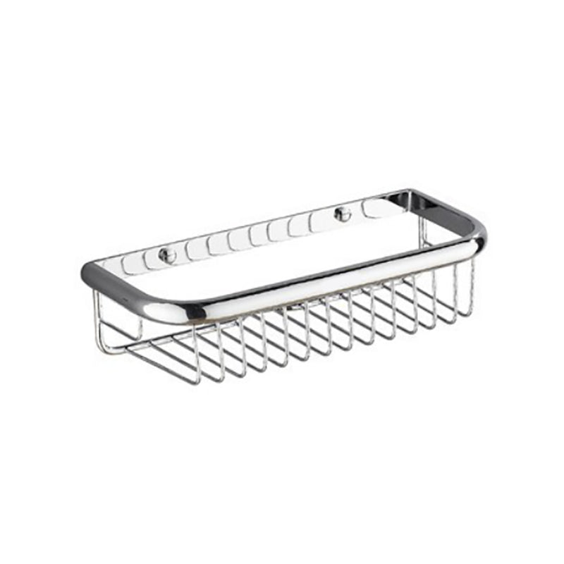Polished Chrome Modern Bathroom Accessory Set Silver Towel Bar/Bath Shelf Square Bath Shelf Clearhalo 'Bathroom Hardware Sets' 'Bathroom Hardware' 'Bathroom Remodel & Bathroom Fixtures' 'bathroom_hardware_sets' 'Home Improvement' 'home_improvement' 'home_improvement_bathroom_hardware_sets' 6498424