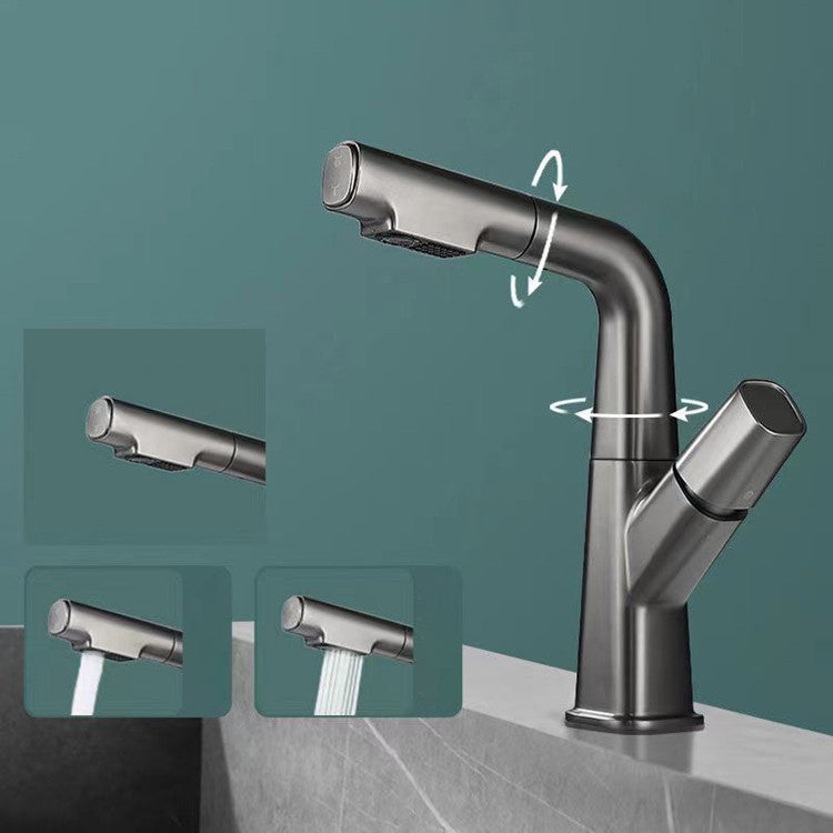 Rotatable Modern Sink Faucet Knob Handle Faucet for Bathroom Clearhalo 'bathroom_sink_faucets' 'Conjunta de Baño y Conjunta de Grifo' 'Coronamiento de Baño y Dispositivo de Baño' 'Grifo del lavabo del baño' 'Hogar' 'home_improvement' 'home_improvement_bathroom_sink_faucets' 'Mejoras para el hogar' 6502450