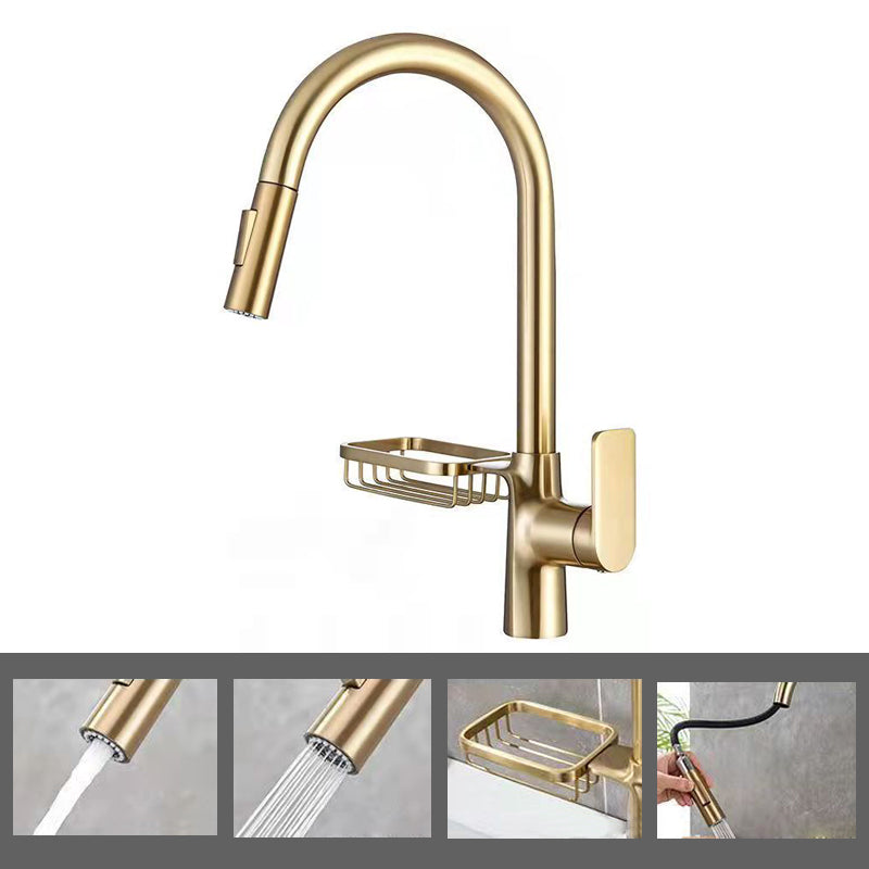 Modern 1-Handle Faucet Pull out Sprayer with Water Dispenser Faucet Gold Clearhalo 'Home Improvement' 'home_improvement' 'home_improvement_kitchen_faucets' 'Kitchen Faucets' 'Kitchen Remodel & Kitchen Fixtures' 'Kitchen Sinks & Faucet Components' 'kitchen_faucets' 6502514