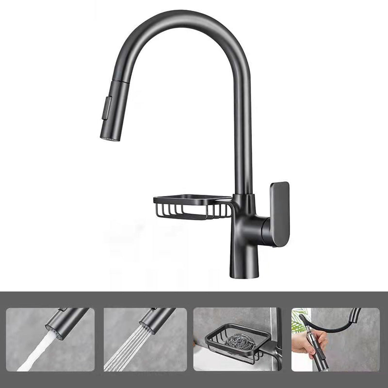 Modern 1-Handle Faucet Pull out Sprayer with Water Dispenser Faucet Grey Clearhalo 'Home Improvement' 'home_improvement' 'home_improvement_kitchen_faucets' 'Kitchen Faucets' 'Kitchen Remodel & Kitchen Fixtures' 'Kitchen Sinks & Faucet Components' 'kitchen_faucets' 6502517