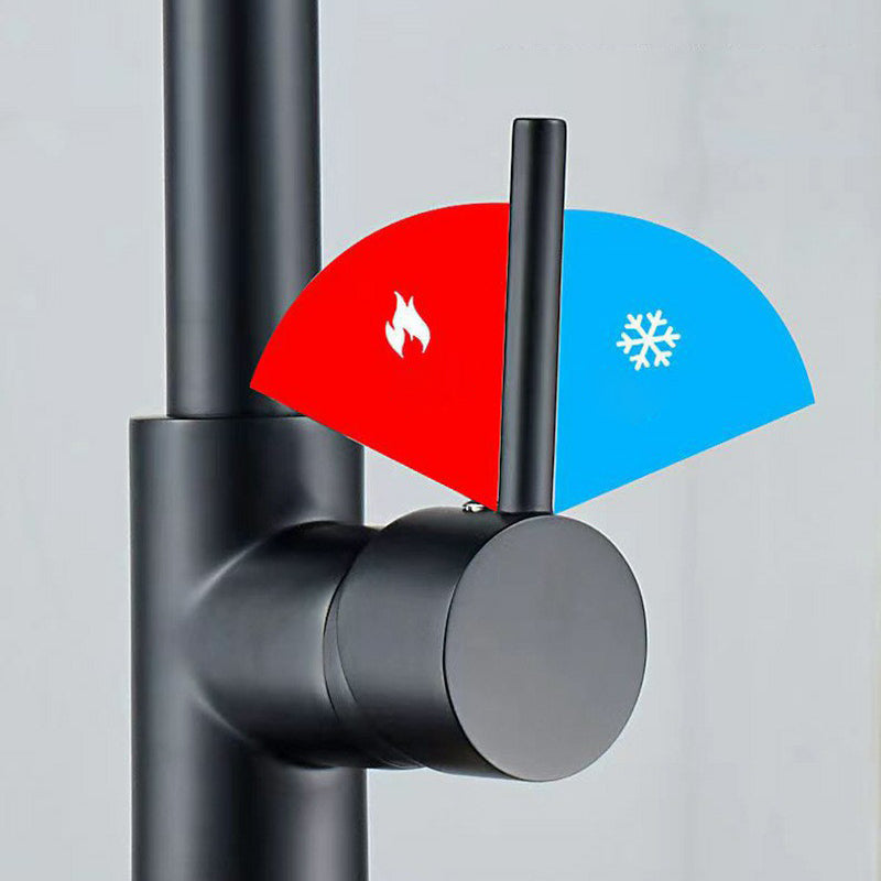 Modern 1-Handle Faucet Spring Spout with Water Dispenser Standard Kitchen Faucet Clearhalo 'Home Improvement' 'home_improvement' 'home_improvement_kitchen_faucets' 'Kitchen Faucets' 'Kitchen Remodel & Kitchen Fixtures' 'Kitchen Sinks & Faucet Components' 'kitchen_faucets' 6502546