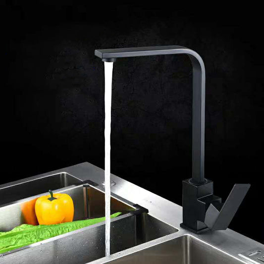 Contemporary Kitchen Faucet Stainless Steel 1-Handle High Arc Kitchen Faucet Clearhalo 'Home Improvement' 'home_improvement' 'home_improvement_kitchen_faucets' 'Kitchen Faucets' 'Kitchen Remodel & Kitchen Fixtures' 'Kitchen Sinks & Faucet Components' 'kitchen_faucets' 6502553