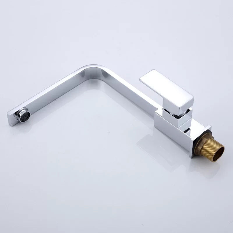 Contemporary Kitchen Faucet Stainless Steel 1-Handle High Arc Kitchen Faucet Clearhalo 'Home Improvement' 'home_improvement' 'home_improvement_kitchen_faucets' 'Kitchen Faucets' 'Kitchen Remodel & Kitchen Fixtures' 'Kitchen Sinks & Faucet Components' 'kitchen_faucets' 6502558