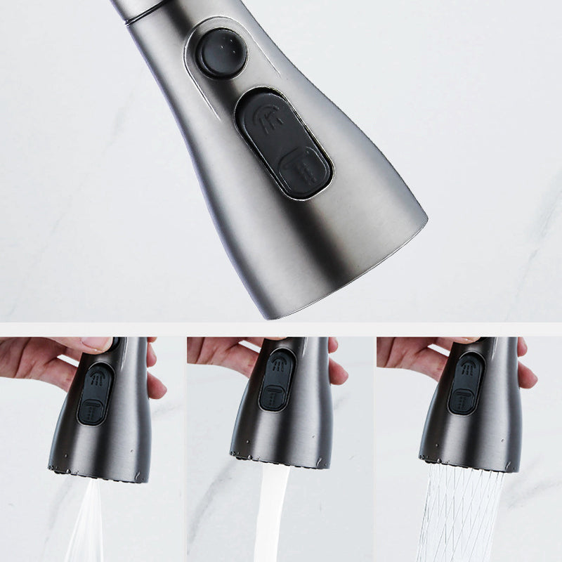 Contemporary Retractable Kitchen Faucet Copper Single Handle High Arc Kitchen Faucet Clearhalo 'Home Improvement' 'home_improvement' 'home_improvement_kitchen_faucets' 'Kitchen Faucets' 'Kitchen Remodel & Kitchen Fixtures' 'Kitchen Sinks & Faucet Components' 'kitchen_faucets' 6502570