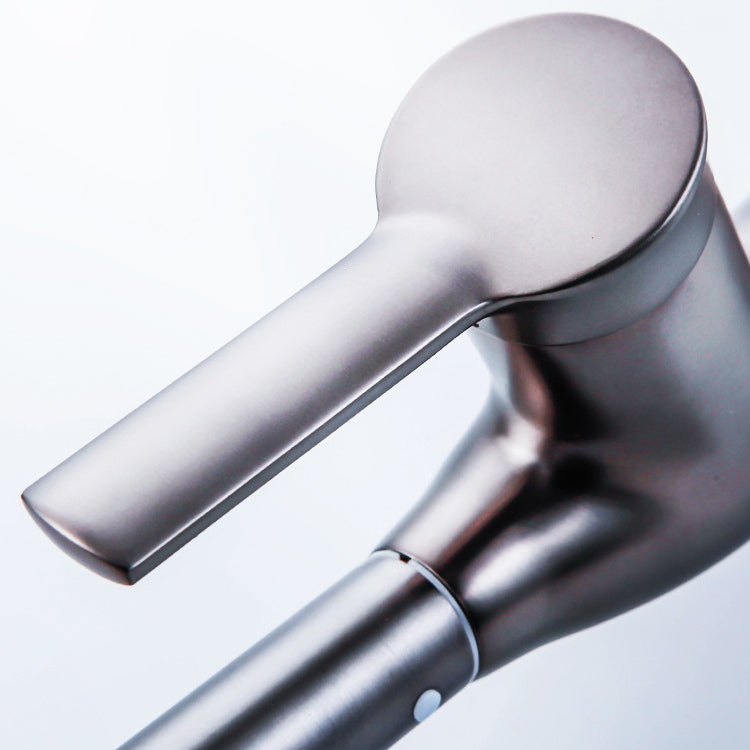 Contemporary Retractable Kitchen Faucet Copper Single Handle High Arc Kitchen Faucet Clearhalo 'Home Improvement' 'home_improvement' 'home_improvement_kitchen_faucets' 'Kitchen Faucets' 'Kitchen Remodel & Kitchen Fixtures' 'Kitchen Sinks & Faucet Components' 'kitchen_faucets' 6502576