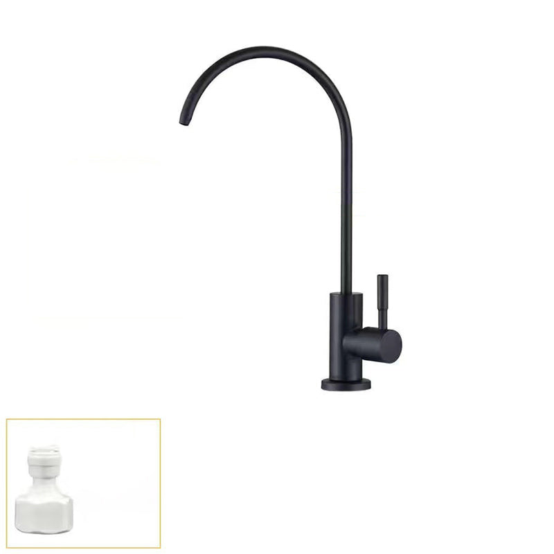 Modern 1-Handle Faucet with Water Dispenser 1-Hole Standard Kitchen Faucet Black Clearhalo 'Home Improvement' 'home_improvement' 'home_improvement_kitchen_faucets' 'Kitchen Faucets' 'Kitchen Remodel & Kitchen Fixtures' 'Kitchen Sinks & Faucet Components' 'kitchen_faucets' 6502584