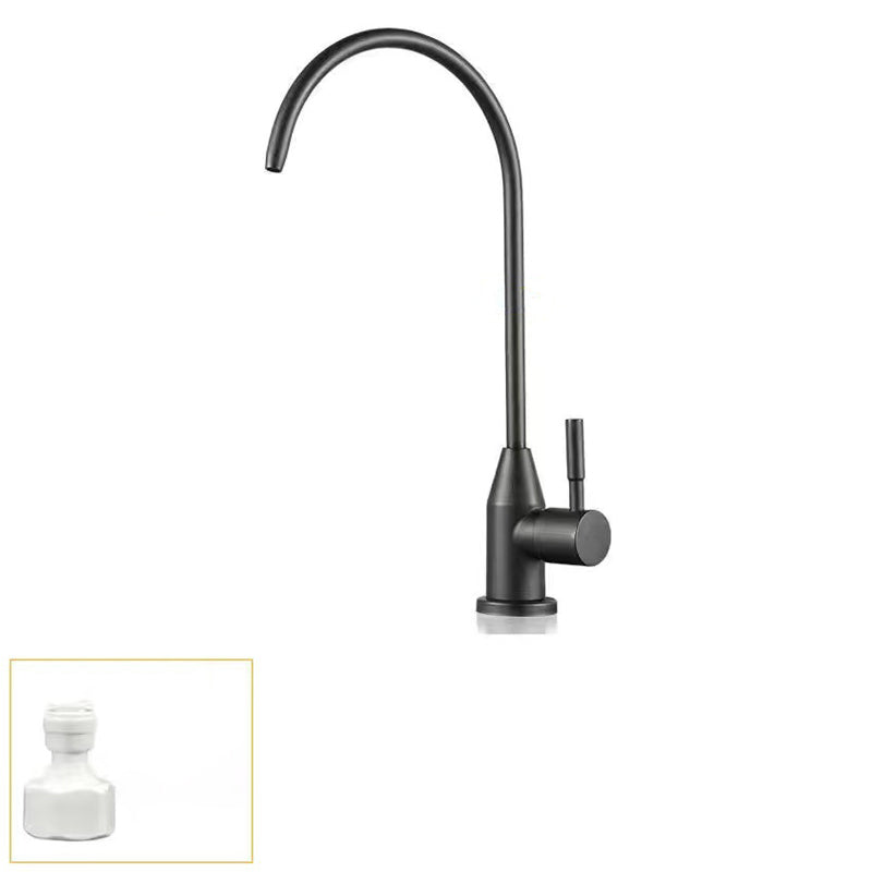 Modern 1-Handle Faucet with Water Dispenser 1-Hole Standard Kitchen Faucet Grey Clearhalo 'Home Improvement' 'home_improvement' 'home_improvement_kitchen_faucets' 'Kitchen Faucets' 'Kitchen Remodel & Kitchen Fixtures' 'Kitchen Sinks & Faucet Components' 'kitchen_faucets' 6502586