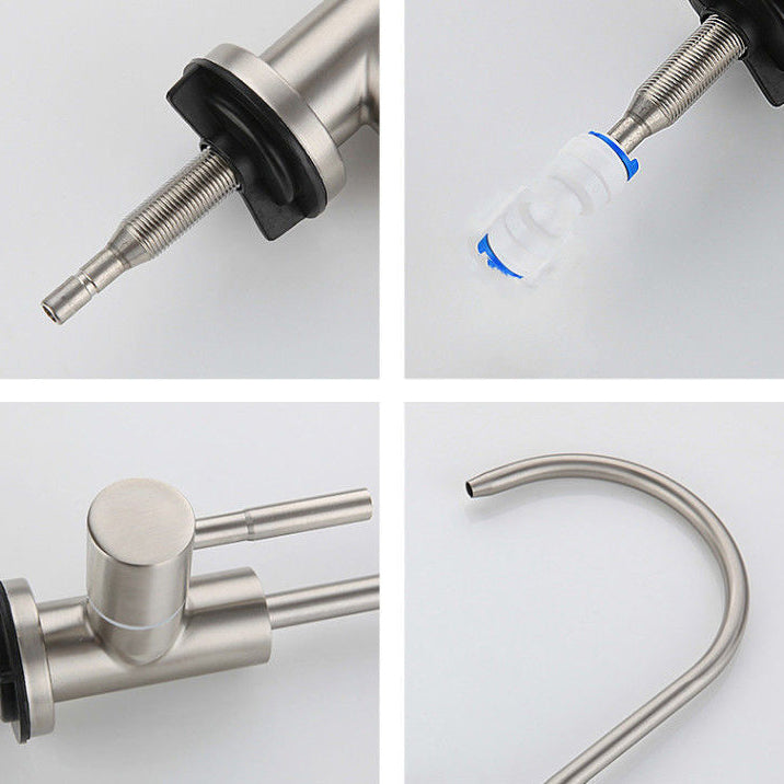 Modern 1-Handle Faucet with Water Dispenser 1-Hole Standard Kitchen Faucet Clearhalo 'Home Improvement' 'home_improvement' 'home_improvement_kitchen_faucets' 'Kitchen Faucets' 'Kitchen Remodel & Kitchen Fixtures' 'Kitchen Sinks & Faucet Components' 'kitchen_faucets' 6502596