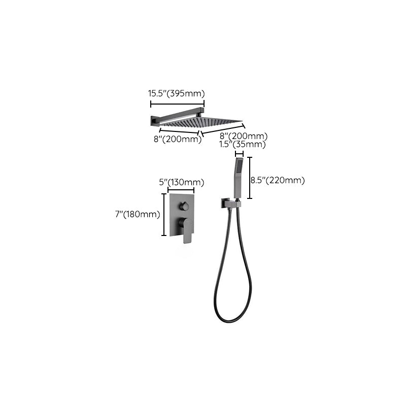 Modern Shower Trim Brass Handheld Shower Head Ceiling Mounted Shower System Clearhalo 'Bathroom Remodel & Bathroom Fixtures' 'Home Improvement' 'home_improvement' 'home_improvement_shower_faucets' 'Shower Faucets & Systems' 'shower_faucets' 'Showers & Bathtubs Plumbing' 'Showers & Bathtubs' 6502669