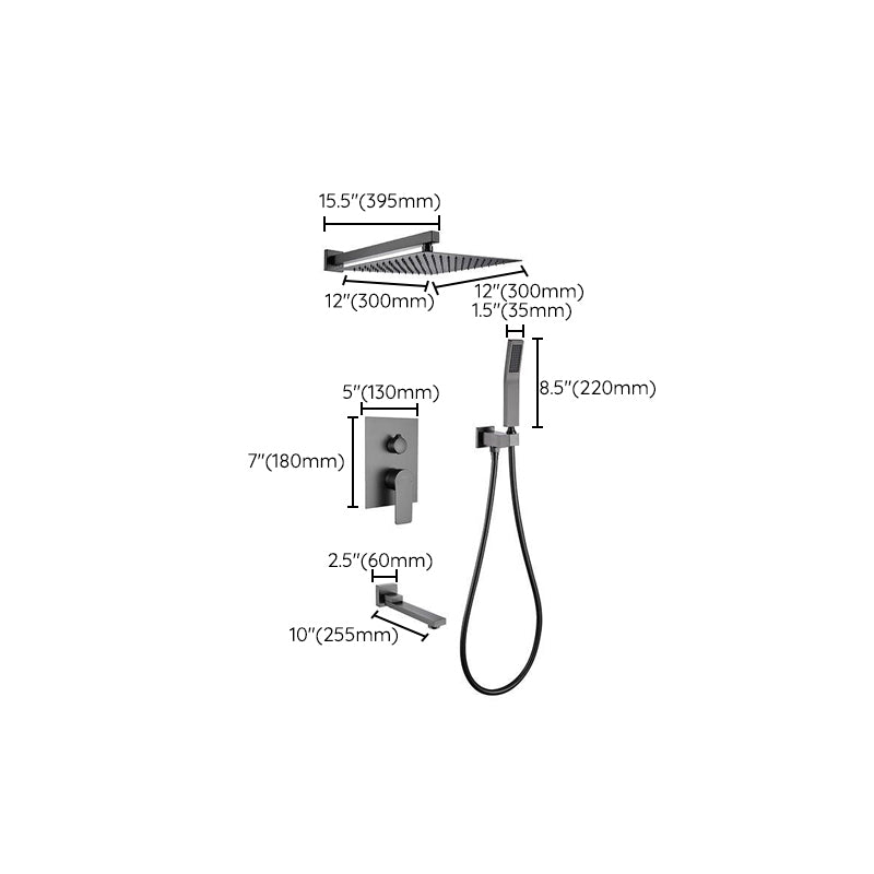 Modern Shower Trim Brass Handheld Shower Head Ceiling Mounted Shower System Clearhalo 'Bathroom Remodel & Bathroom Fixtures' 'Home Improvement' 'home_improvement' 'home_improvement_shower_faucets' 'Shower Faucets & Systems' 'shower_faucets' 'Showers & Bathtubs Plumbing' 'Showers & Bathtubs' 6502675
