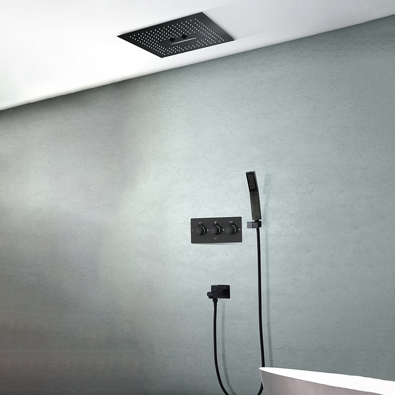 Modern Shower System Brass Temperature Control Ceiling Mounted Shower Trim 2 Clearhalo 'Bathroom Remodel & Bathroom Fixtures' 'Home Improvement' 'home_improvement' 'home_improvement_shower_faucets' 'Shower Faucets & Systems' 'shower_faucets' 'Showers & Bathtubs Plumbing' 'Showers & Bathtubs' 6502705