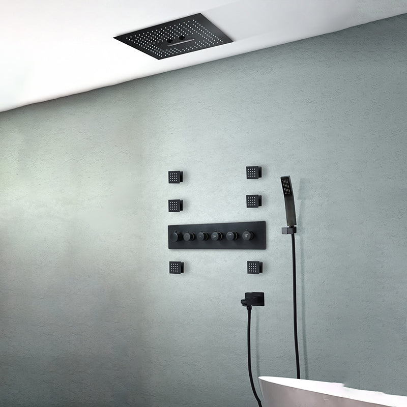 Modern Shower System Brass Temperature Control Ceiling Mounted Shower Trim 8 Clearhalo 'Bathroom Remodel & Bathroom Fixtures' 'Home Improvement' 'home_improvement' 'home_improvement_shower_faucets' 'Shower Faucets & Systems' 'shower_faucets' 'Showers & Bathtubs Plumbing' 'Showers & Bathtubs' 6502707