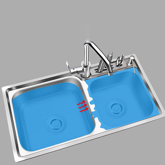 Modern Style Kitchen Sink Stainless Steel Corrosion Resistant Drop-In Kitchen Sink Clearhalo 'Home Improvement' 'home_improvement' 'home_improvement_kitchen_sinks' 'Kitchen Remodel & Kitchen Fixtures' 'Kitchen Sinks & Faucet Components' 'Kitchen Sinks' 'kitchen_sinks' 6502738