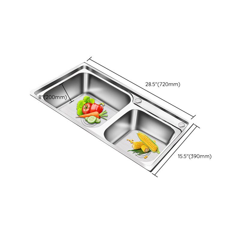 Modern Style Kitchen Sink Stainless Steel Corrosion Resistant Drop-In Kitchen Sink Clearhalo 'Home Improvement' 'home_improvement' 'home_improvement_kitchen_sinks' 'Kitchen Remodel & Kitchen Fixtures' 'Kitchen Sinks & Faucet Components' 'Kitchen Sinks' 'kitchen_sinks' 6502741