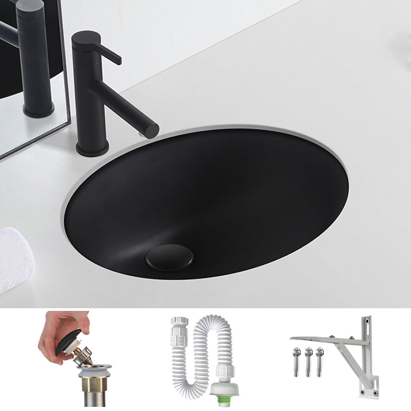 Black Undermount Vanity Sink Modern Porcelain Undermount Vanity Sink 16.1"L x 13"W x 5.9"H Sink Clearhalo 'Bathroom Remodel & Bathroom Fixtures' 'Bathroom Sinks & Faucet Components' 'Bathroom Sinks' 'bathroom_sink' 'Home Improvement' 'home_improvement' 'home_improvement_bathroom_sink' 6502798