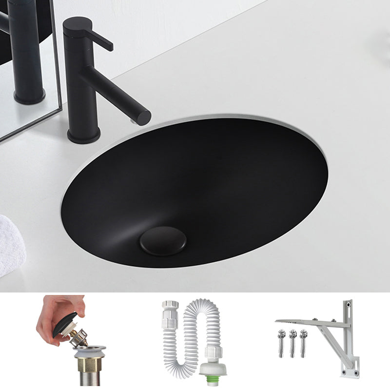 Black Undermount Vanity Sink Modern Porcelain Undermount Vanity Sink 18"L x 15"W x 6"H Sink Clearhalo 'Bathroom Remodel & Bathroom Fixtures' 'Bathroom Sinks & Faucet Components' 'Bathroom Sinks' 'bathroom_sink' 'Home Improvement' 'home_improvement' 'home_improvement_bathroom_sink' 6502801