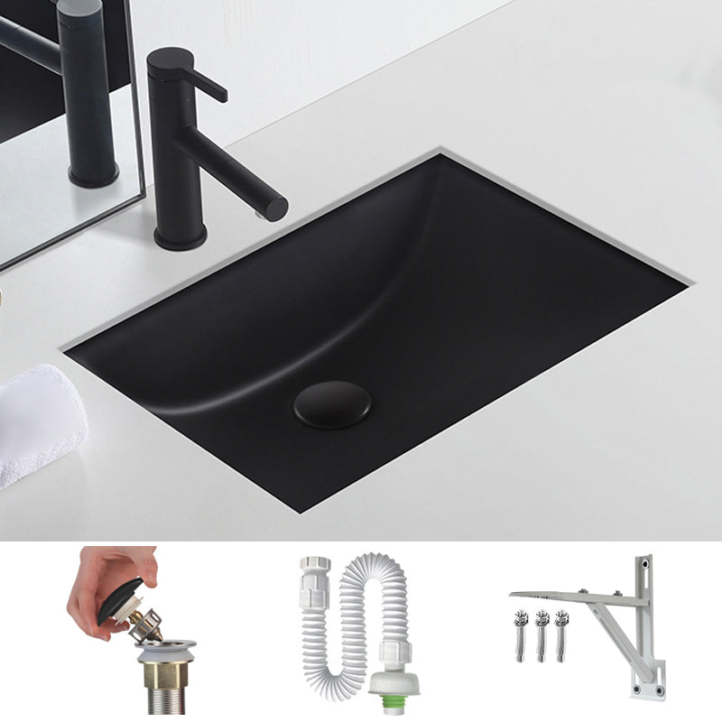 Black Undermount Vanity Sink Modern Porcelain Undermount Vanity Sink 19"L x 13"W x 6"H Sink Clearhalo 'Bathroom Remodel & Bathroom Fixtures' 'Bathroom Sinks & Faucet Components' 'Bathroom Sinks' 'bathroom_sink' 'Home Improvement' 'home_improvement' 'home_improvement_bathroom_sink' 6502803
