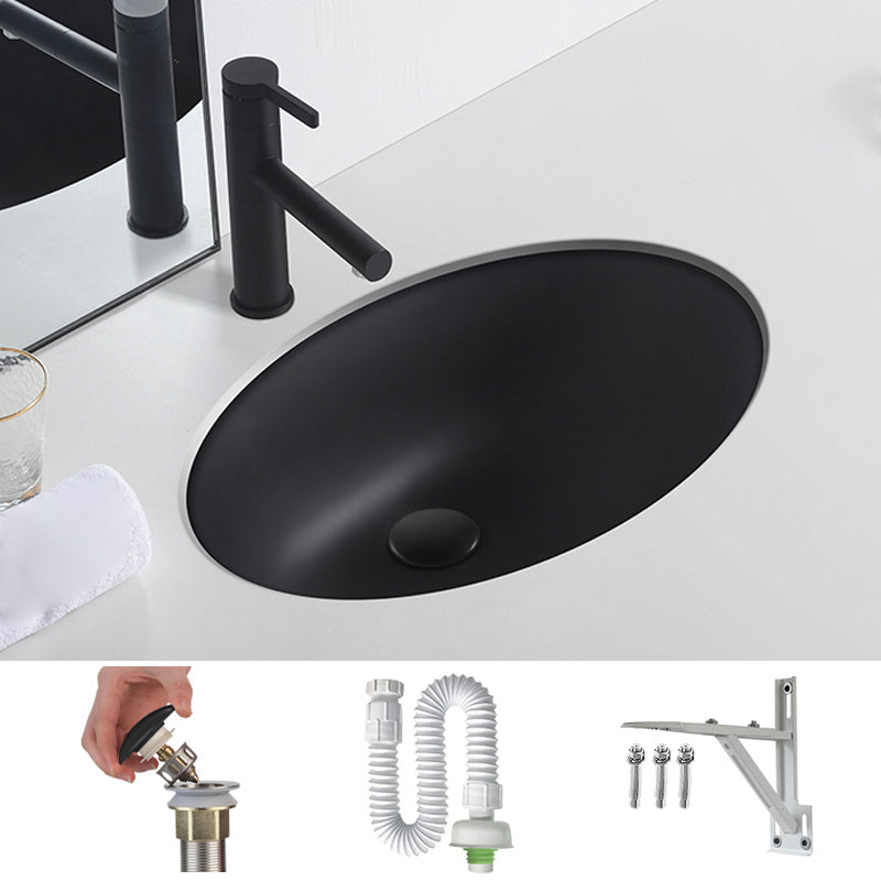 Black Undermount Vanity Sink Modern Porcelain Undermount Vanity Sink 20"L x 15"W x 6"H Sink Clearhalo 'Bathroom Remodel & Bathroom Fixtures' 'Bathroom Sinks & Faucet Components' 'Bathroom Sinks' 'bathroom_sink' 'Home Improvement' 'home_improvement' 'home_improvement_bathroom_sink' 6502810
