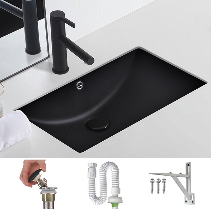 Black Undermount Vanity Sink Modern Porcelain Undermount Vanity Sink 22"L x 15"W x 6"H Sink Clearhalo 'Bathroom Remodel & Bathroom Fixtures' 'Bathroom Sinks & Faucet Components' 'Bathroom Sinks' 'bathroom_sink' 'Home Improvement' 'home_improvement' 'home_improvement_bathroom_sink' 6502814